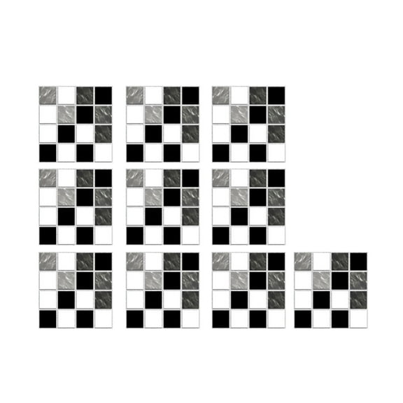 Pompotops 10pc 3D Crystal Tile Stickers DIY Waterproof Self-Adhesive Wall Stickers