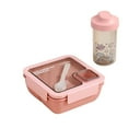 thumbnail image 1 of Pompotops 1100ML Portable Plastic Partition Integrated Lunch Box, Multi-functional Light Food Bento Box With Chopsticks Spoon and Water Bottle, 1 of 7