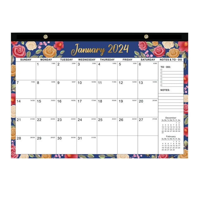 Pompotops 18Month Desk/Wall Calendar 20242025, 12x17 Inches, Lined