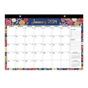 Pompotops 12 x 17 Inches Desk Calendar 2024, 18 Month Desk Calendar/Wall Calendar Combo January 2024 To JUN 2025, Large Daily Ruled Blocks for Easy Planning