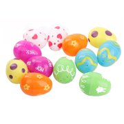 Fridja 12pc Fillable Plastic Easter Eggs Party Supply Pack Assorted Pattern Prints