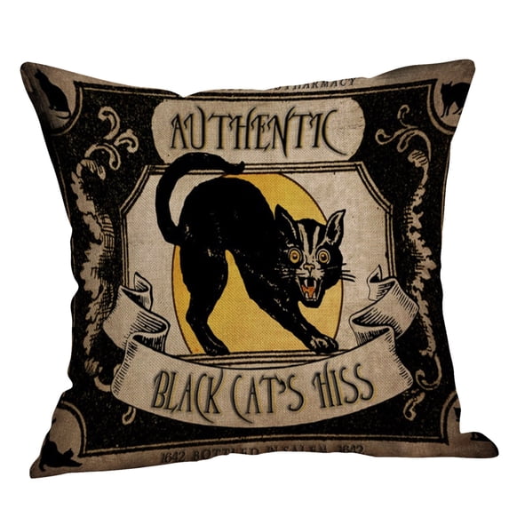 Pompotops 1PC Halloween Creative Throw Pillow Covers Decorative Cotton Linen Cushion Case, 18*18 Inches Halloween and Christmas Supplies