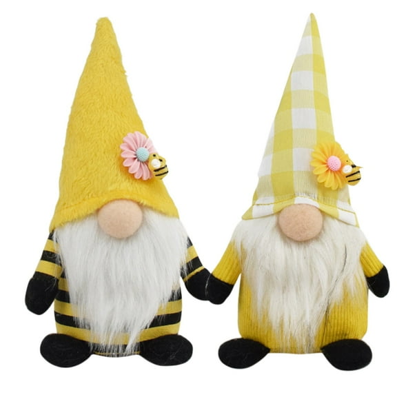 Vikakiooze 2 Pcs Bumble Bee Striped Gnome Scandinavian Tomte Nisse Swedish Honey Bee Elfs