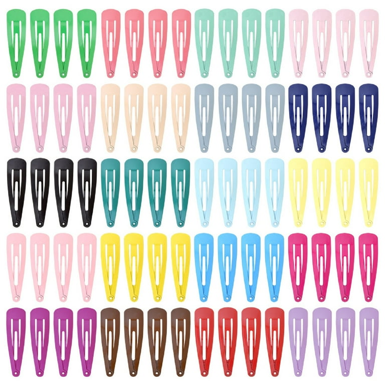 Pompotops 20/80 Pcs Mini Snap Hair Clips for Baby Toddlers Girls Kids Cute Macaron Color Candy Hair Accessories No Slip Metal Barrettes for Birthday