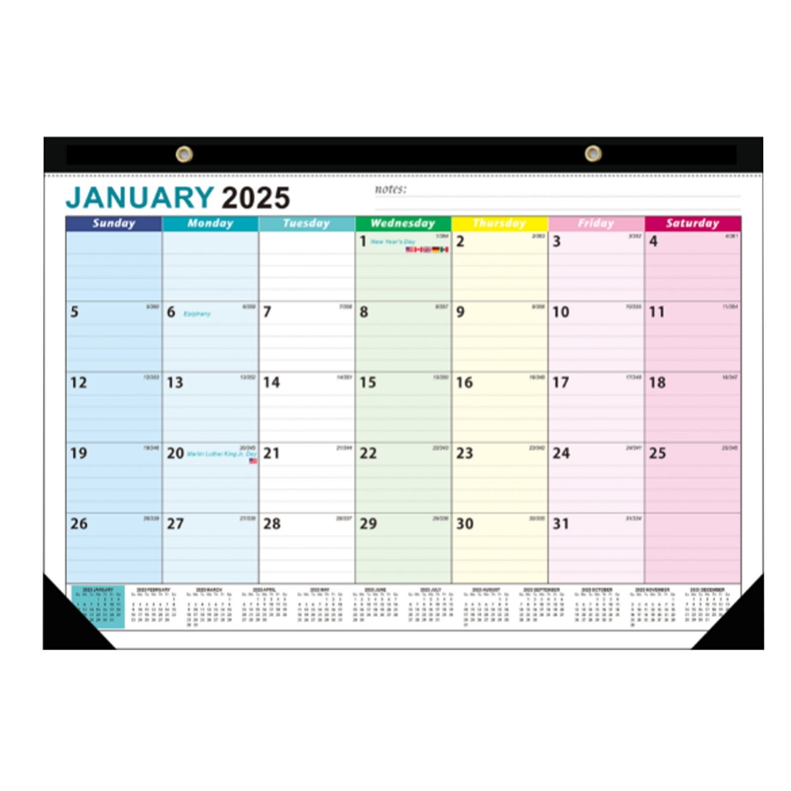 Pompotops 2025 2026 Calendar for Fridge, 18 Months English Refrigerator