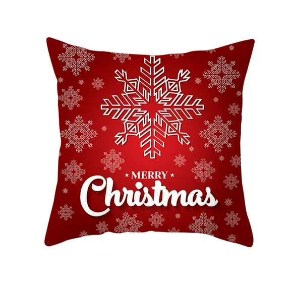 Pompotops 2024 Merry Christmas Decorative Throw plllow Covers, Christmas Cotton Peach Skin Throw plllow Case Cushion Cover Home Sofa Decor