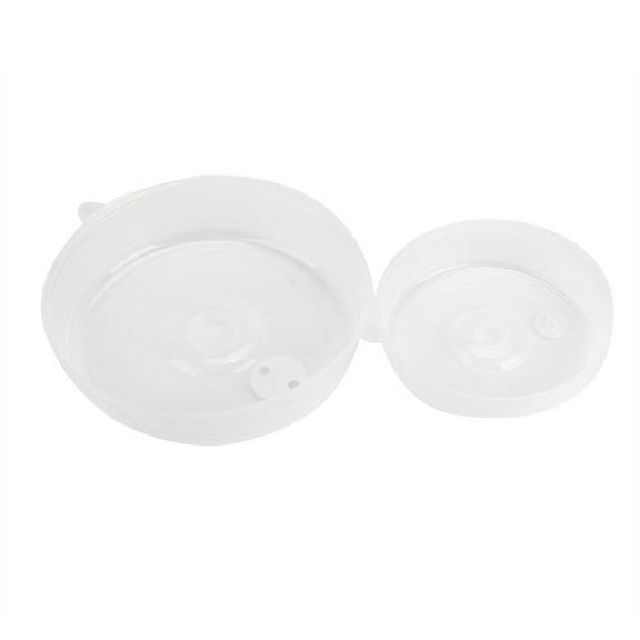 Pompotops 2PCS Plastic Microwave Plate Cover Clear Steam Vent Splatter Lid Food Dish New, Mixed Sizes for Large & Small
