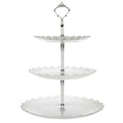 Pompotops 3-Tier Cupcake Stand Cake Dessert Wedding Event Party Display Tower Plate New for Wedding Kids Birthday Tea Party Baby Shower