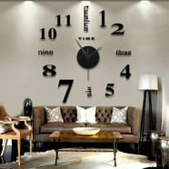 Yosoo Modern DIY Large Wall Clock 3d Mirror Surface Sticker Home Decor ...