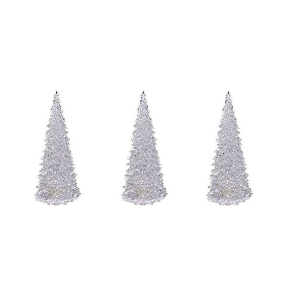 Pompotops 3PCS Acrylic Lighted Christmas Tree Colorful LED Night Light In Various Sizes, Christmas Table Decoration Light Xmas Gift Night Light