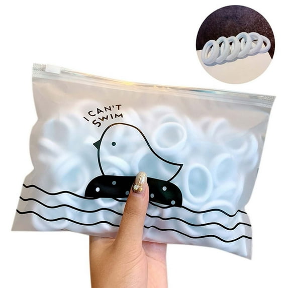 Odeerbi 50 PCS Seamless Hair Ties for Women Girls Macaron Rainbow Colorful High Elastic Ponytail Holders No Damage Hair Bands