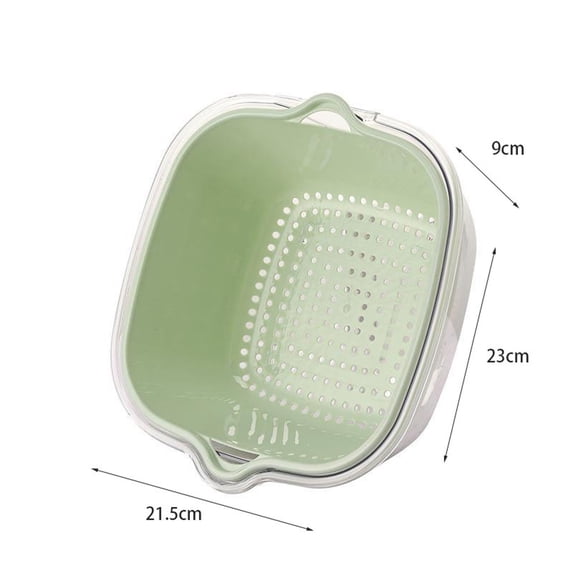 Pompotops 6PCS Vegetable Fruit Washing Baskets, Thickened Double-layer Basket Plastic Vegetable Washing Basket Kitchen Storage Vegetable Washing Frame, Drain Bowls for Cleaning Washing Mixing