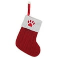 thumbnail image 1 of Pompotops 7.1*5.9Inches Christmas Children's Candy Gift Bag Knitted Hosiery Wool Hosiery Embroidered Dog's Paw Snowflake Red Christmas Stocking Gift Bag, Christmas Tree Ornaments, 1 of 3