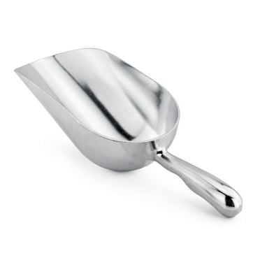 Pompotops Aluminum Utility Scoop, 6 OZ Commercial Grade Quality Kitchen Aluminum Multi Purpose Food Scoop Bartender's Ice Scoop