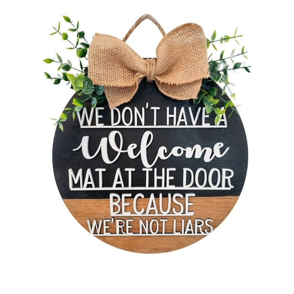 Pompotops Artificial Flower Outdoor, Flat Doorplate Door Number. Doorplate Decoration. Welcome Doorplate. Interesting Welcome Door Wreath, Wooden Front Door Hanger, A