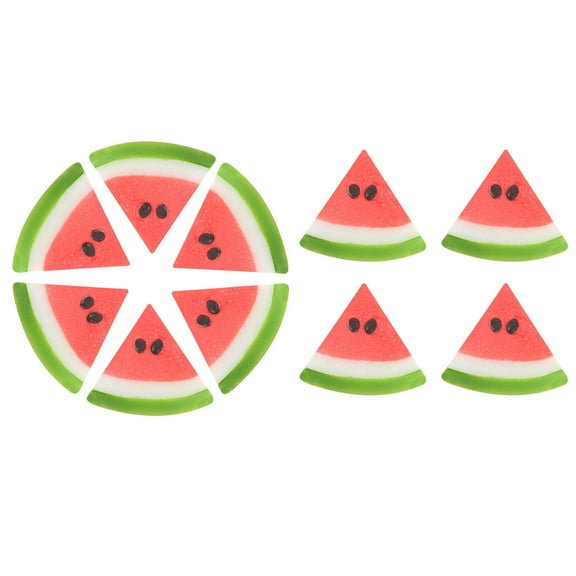 Pompotops Artificial Plastic Red Watermelon Slice Realistic Fruit Decoration (10 Pieces)