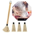 thumbnail image 1 of Pompotops BBQ Basting Mops 18 Inch Grill Basting Brush Resistant High Temperature Wooden Long Handle With 3x Brush Head, 1 of 6