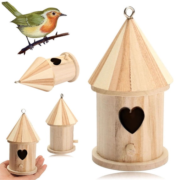 Pompotops Bird Feeders for Outside Wall-mounted Wooden Outdoor House Bird House Bird Box Wooden Box