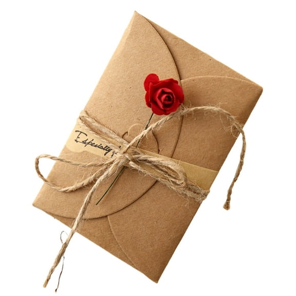 Pompotops Birthday Cards, 1pcs Birthday Invitation Card Kraft Paper Card Mother's Day Gift Card Flower Cards Blessing Card Wedding Cards Party Card Flowers Greeting Card