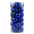 thumbnail image 1 of Pompotops Blue Plastic Christmas Ball Ornaments Decorative, 24Pcs Christmas Balls Baubles Party Tree Decorations Hanging Ornament Decor, 1 of 2