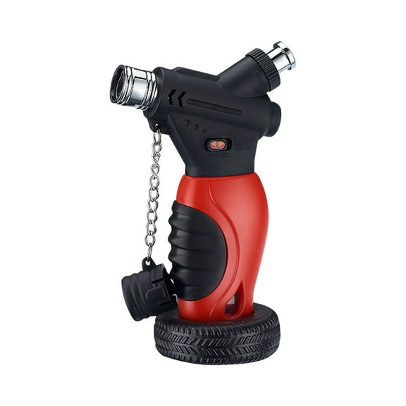 Pompotops Butane Torch, Double Straight Into The Lighter Direct Injection Flameproof Burner Outdoor Barbecue Kitchen Baking Lighter