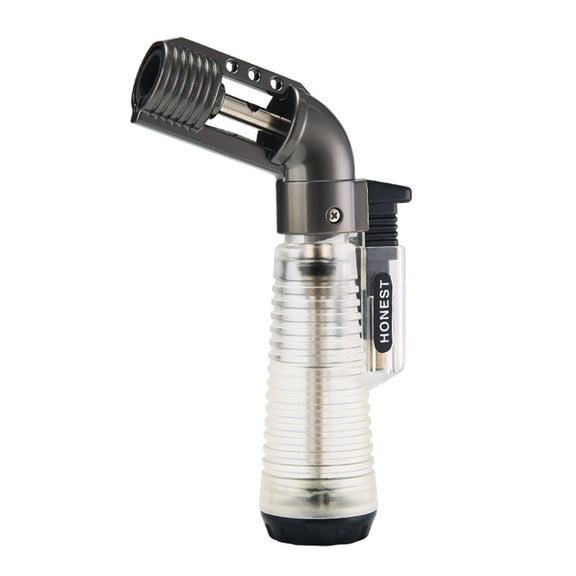 Pompotops Butane Torch, Metal Lighter Bend Blast Flameproof Burner Outdoor Barbecue Kitchen Baking Lighter