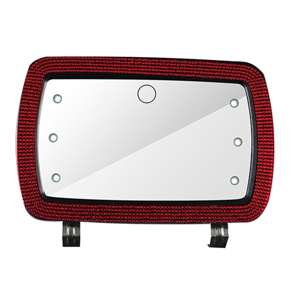 Pompotops Car Visor Vanity Mirror with Lights, Rechargeable Vanity Mirror With 3 Light Modes- Dimmable Clip-on Rear View Sun Visor Vanity Mirror With Brush Screen