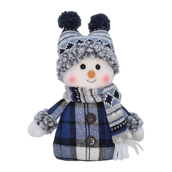 Pompotops Christmas Indoor Home Decorations Christmas Blue Fabric Doll Doll Cute Ski Snowman Decoration Window Decoration, Xmas Gift
