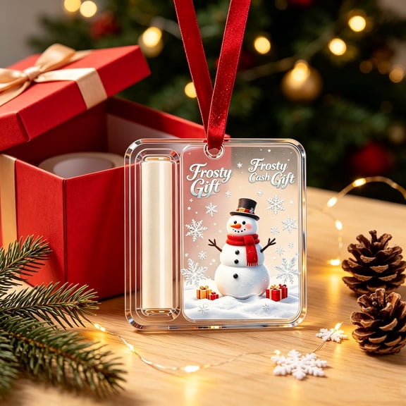 Pompotops Christmas Money Holders for Cash Gift Holder Ornament Crystal Hanging for Tree Decor & Stocking Stuffer Gifting