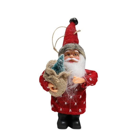 Pompotops Christmas Ornaments Fabric Plush Standing Santa Claus Doll Doll Pendant Christmas Ornament Desktop Ornament