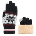 thumbnail image 1 of Pompotops Christmas Snowflake Pattern Outdoor Winter Gloves for Men Women With Fleece Lining Touchscreen Warm Stretched Thick Knitted Gloves Wool Gloves Thermal Gloves for Running DrivingClearance, 1 of 4