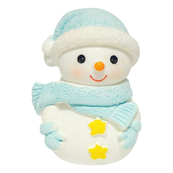 Pompotops Christmas Snowman Figurines Mini Cute Couple Resin Micro Snowman Tabletop Landscapes Decoration Christmas Decoration Scene Layout, Xmas Holiday Gifts