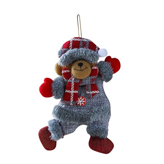 Pompotops Christmas Tree Hanging Decorations 7.3Inches Old Man Snowman Deer Bear Figure Pendant Decoration Window Door Hanging Layout Props