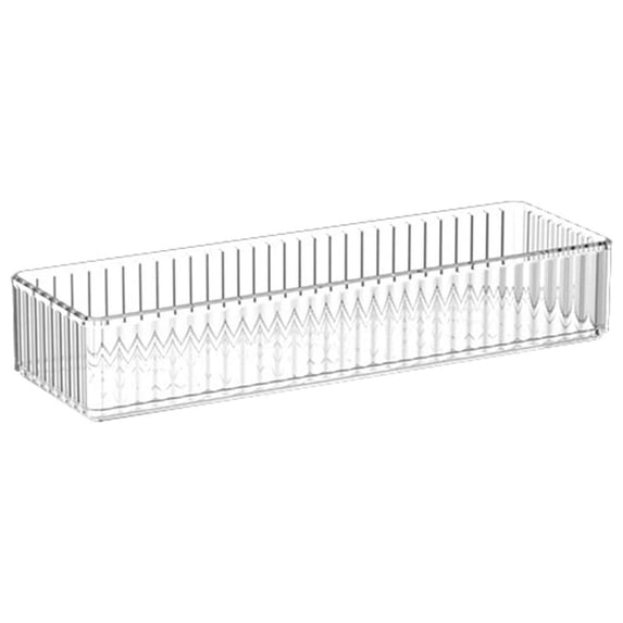 Pompotops Clear Drawer Organizer Divided Compartment Lipstick Organizer Miscellaneous Storage Frame, Acrylic Makeup Tray Divided Clear Drawer Storage