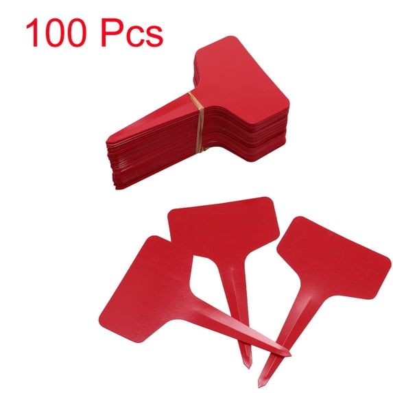 Pompotops Clearance Sales 100PC Plastic Plant Ttype Tags Markers Nursery Tray Garden Labels