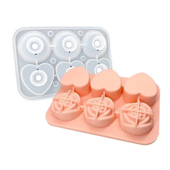Pompotops Clearance Sales 2023 New Ice Cubes Maker,6 Hole Ice Cubes Molding Ice Box Small Household Refrigerator Easyrelease Ice Lattice With Cover Ice Lattice
