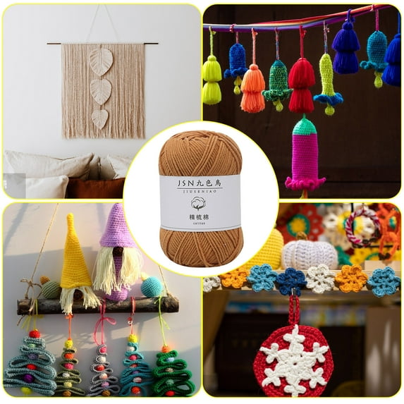 Pompotops Clearance Sales 4 Strands Of Combed Milk Cotton Thread Diy Doll Cotton Crochet Thread Wool Ball