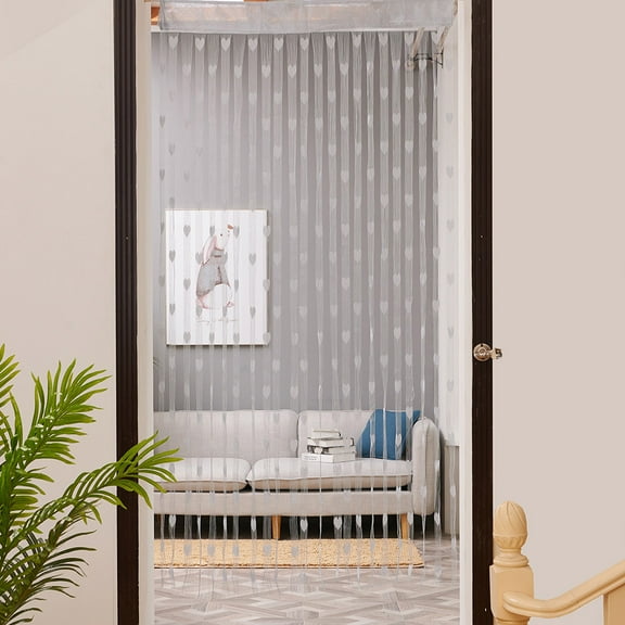 Pompotops Clearance Sales 50x200cm Heart String Curtain Window Door Divider Sheer Curtain Valance