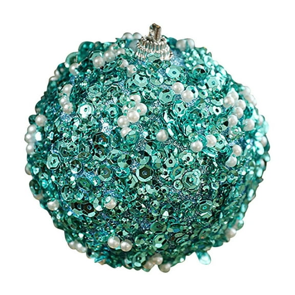 Pompotops Clearance Sales 8CM Christmas Ball Saint New Christmas Tree Decorative Ball Sequins Foam Pendant Christmas Decorations Hanging Ball