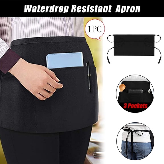 Pompotops Clearance Sales Adult 3 Pockets Waitress Waist Apron Chef Apron