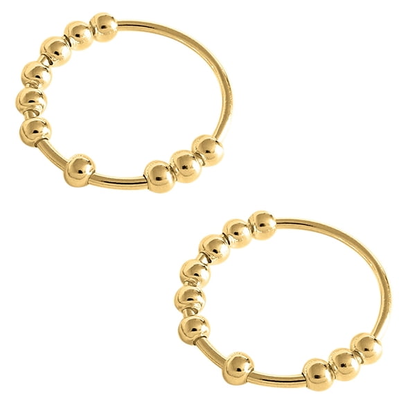 Pompotops Clearance Sales Anxiety Fidget Women Rings With Beads Stress Relief Spinn