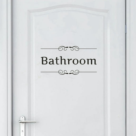 Pompotops Clearance Sales Bathroom Home Decor Wall Sticker Decal Bedroom Door Vinyl Art Mural