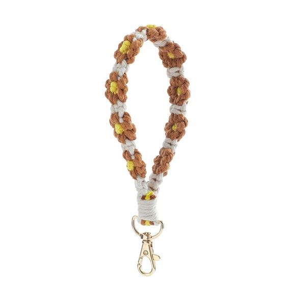 Pompotops Clearance Sales Bohemian Handwoven Flower Keychain Clashing Color Keychain Bracelet Pendant Phone Chain