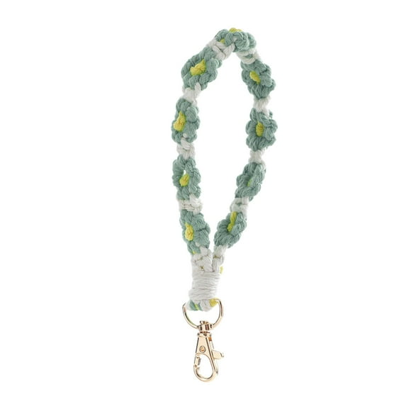 Pompotops Clearance Sales Bohemian Handwoven Flower Keychain Clashing Color Keychain Bracelet Pendant Phone Chain