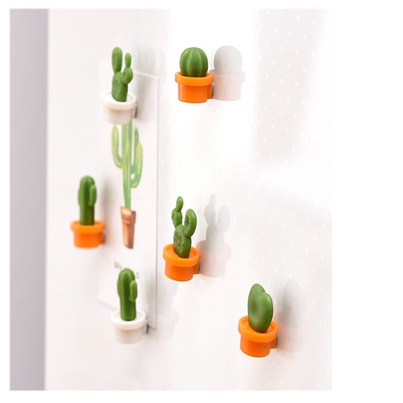 Pompotops Clearance Sales Cactus Refrigerator Stickers Green Plant Magnetic Buckle Magnetic Stickers 6 PC