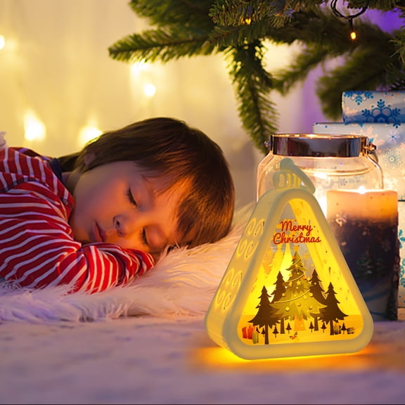 Pompotops Clearance Sales Christmas Decorations Vintage Night Light Luminous Gift Window Desktop Ornaments Arrangement Props Wind Lamps