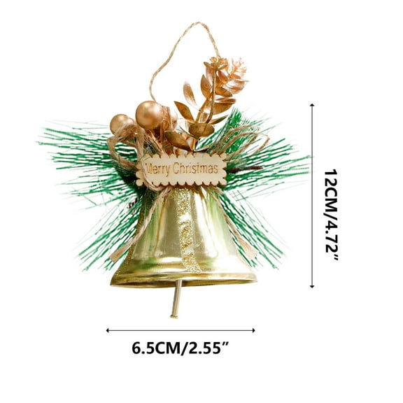 Pompotops Clearance Sales Christmas Holiday Decorations Bow Bells Window Christmas Tree Accessories Metal Pendants
