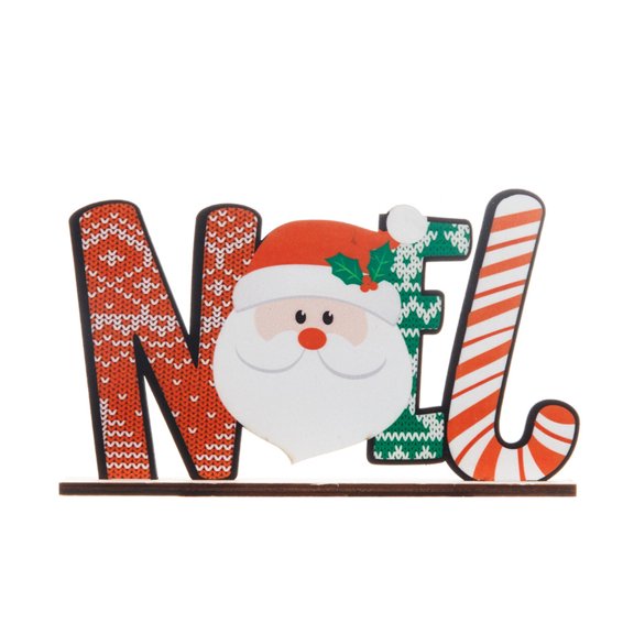 Pompotops Clearance Sales Christmas Painted Wooden Ornaments Desktop Decoration Santa Claus