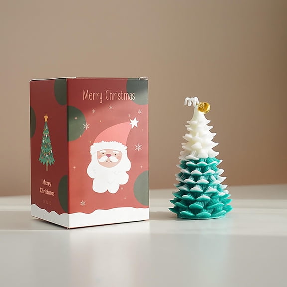 Pompotops Clearance Sales Christmas Tree Aromatic Candle Decoration Soybean Wax Gift Box Decorative Christmas Candle
