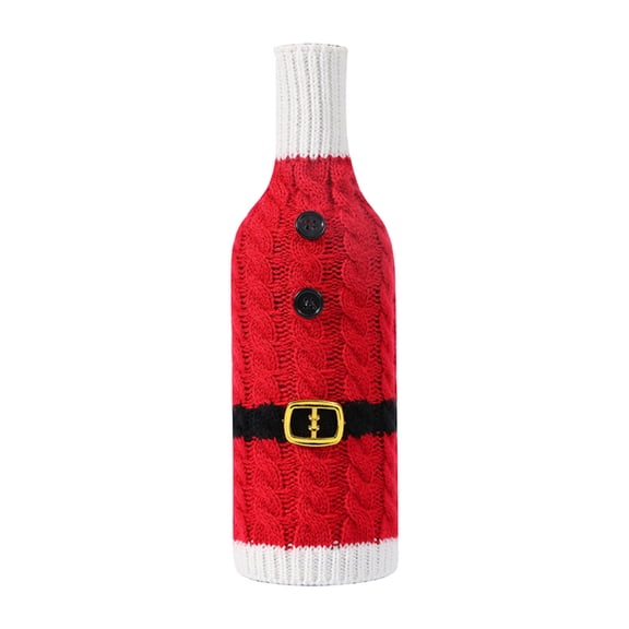 Pompotops Clearance Sales Christmas Wine Bottle Set Knitted Cloth Old Man Doll Champagne Set Desktop Dress Up Props